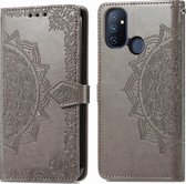 iMoshion Mandala Booktype OnePlus Nord N100 hoesje - Grijs