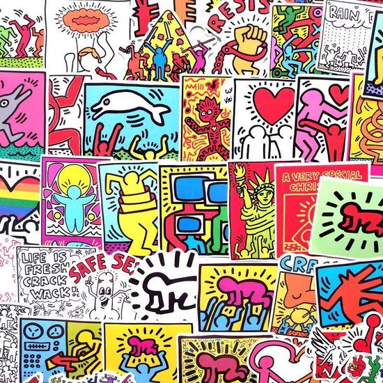 Modern Art sticker mix - 50x Moderne kunst stickers - Schilderijen/Street Art - Merkloos
