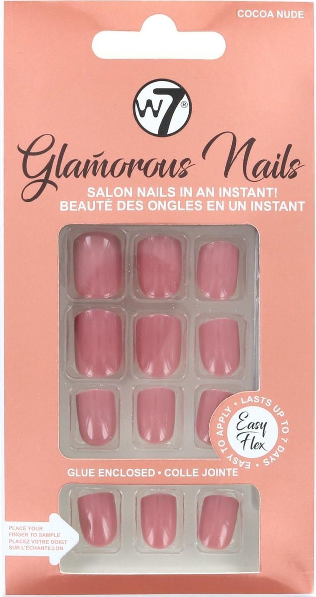 Goedkoopste W7 Glamorous Nails - Cocoa Nude (met nagellijm