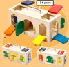 Afbeelding van het spelletje Opbergbox met 10 uitdagingen - Deuren en Sloten - Slot en Grendel - Houten doos met sloten en vergrendelingen bord met sluitingen - Montessori speelgoed