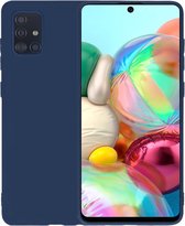 Coque Samsung A71 - Housse Siliconen Housse Samsung Galaxy A71 - Blauw Foncé