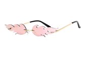 Licht roze Vlammen Zonnebril - Schnelle Brillen - Flames Sunglasses - Fire - UV400 - Polycarbonaat Lenzen
