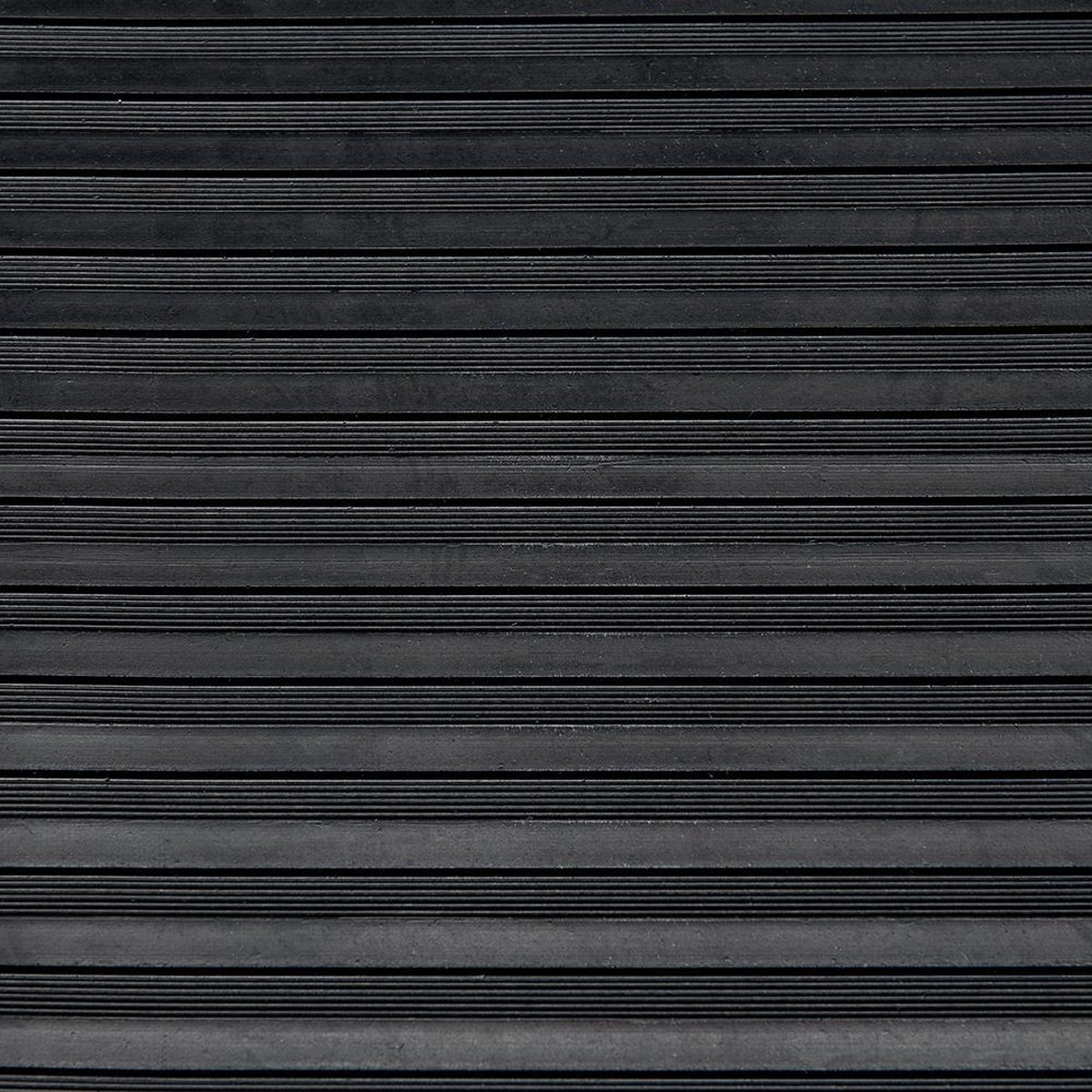Deurmat-Rubber mat-Deurmat-Rubberen mat- vloermat strepen zwart 3mm dikte 120x100cm