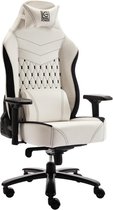 Game Hero x LC - Chaise de Gaming de Luxe Power - Chaise de bureau - Accoudoirs réglables - Chaise avec oreiller - Chaise de jeu - Wit
