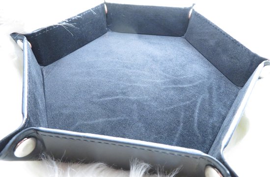 Plateau de dés | Plateau à Dés - Zwart | Velours et Cuir avec boutons-pression | Pour D&D et autres Jeux de rôle | Donjons et Dragons | Cuire les Dés | Lancer des Dés | Plateau à dés | Plateau à lancer de dés