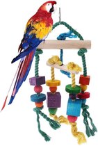 WiseGoods - Speelgoed Papegaai - Speelgoed Vogel - Kleurrijk Speelgoed - Huisdier - Huisdier Speeltjes - Touw en Hout