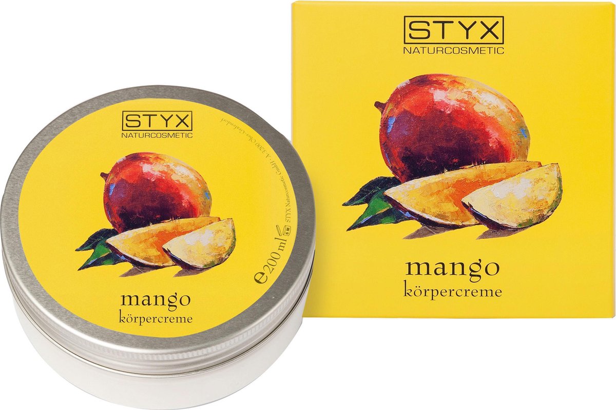 STYX - Mango body crème - 200ml - 100% natuurlijk - Natuurlijke body cream - Huidverzorging - Maakt je huid zacht en soepel - Vegan - Biologisch - Dierproefvrij - Natuurlijke ingrediënten - Huidverzorging - Alle huidtypen - Ecocert.