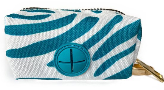 Poepzakjeshouder - Poepzakjes dispenser - Turquoise blauw - Wit - Tijgerprint - Hondenpoepzakjes