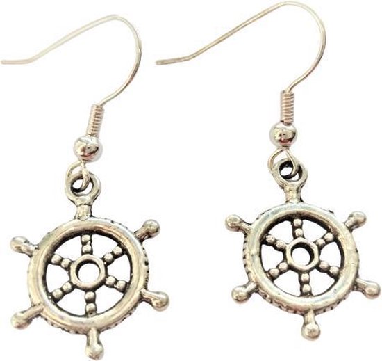 Boucles d' Boucles d'oreilles Zeeland Girl Boussole plaquée argent