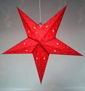 Kerstster decoratie ster Ø 60cm raamster met verlichting Rood