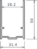 Novellini Young 2.0 verlengingsprofiel H=200 cm, chroom P05Y2ST2K