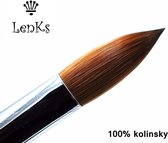 100% Kolinsky Ovale acrylpenseel German Quality Maat 14