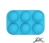 Jawes- Siliconen bakvorm- 6 Halve bollen- Blauw- Bakvormen- Bakken- Cakevorm- Cupcakevorm- Halfrond