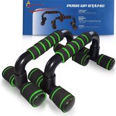 Aesthetify Push Up Bars - Opdruksteunen - Push Up Grips - Anti slip - Ergonomische grepen - Thuis Fitness - Compact - Groen
