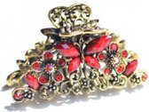 Vintage Vlinder Haarspeld - Haaraccessoires - Damesmode - Rood