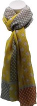 Sjaal Dames Multicolor Geel Geblokt