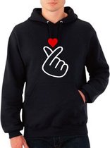 Hoodie sweater | Kpop fans | finger heart love sign | Maat XXL