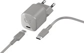 Fresh 'n Rebel - 18W USB-C Mini Fast Charger met Power Delivery + 1.5M USB-C Cable - Ice Grey
