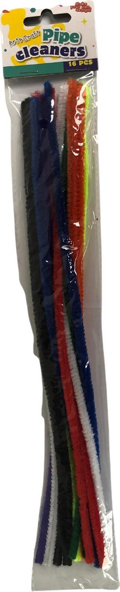 Chenille draad gekleurd 16 Stuks - knutselspullen - decoratie - hobby - knutsel - versiering - maken - cadeau