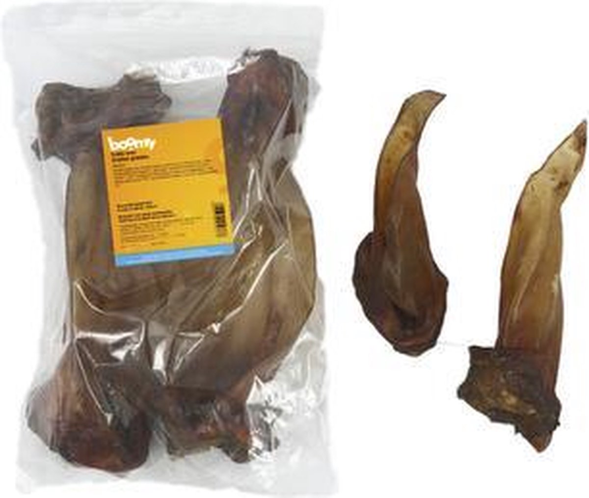 Boomy - Grote runderoren – Natuurlijke hondensnacks voor allergische honden – Kauwstaaf hond - Kauwsnacks met hoog eiwitgehalte – 100% rund - 4st