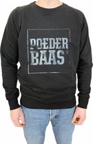 Poederbaas Trui - Crewneck - Sweater - Zwart - Maat S