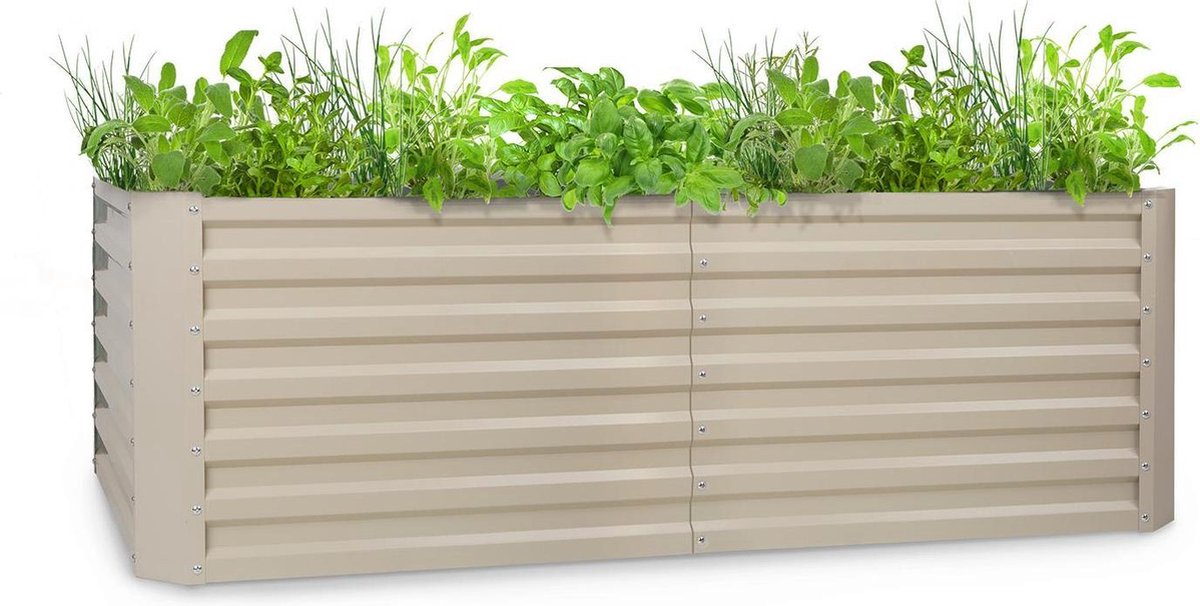 Blumfeldt metalen verhoogd bed, Weerbestendig stalen verhoogd bed voor balkon & tuin, Gegalvaniseerd roestvrij stalen verhoogd bed, Vrijstaande verhoogde bedden 200x60x100 cm, 1200L plantenbak groot voor bloemen, fruit, groenten