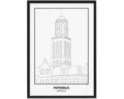 SKAVIK Peperbus - Zwolle - Poster 21 x 30 cm - zonder lijst