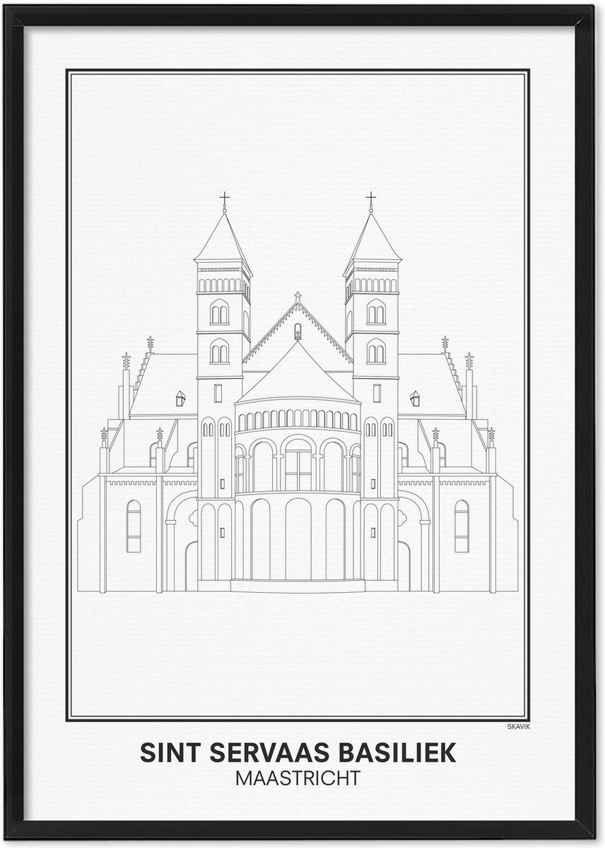 SKAVIK Sint Servaas Basiliek - Maastricht - Poster 21 x 30 cm - zonder lijst