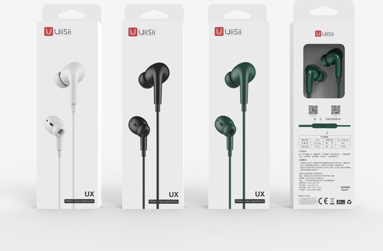 Écouteurs UiiSii UX Wit - Écouteurs avec fil et microphone - Câble Aux 120cm