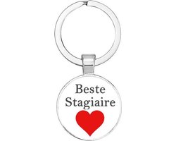 Akyol - Beste Stagiaire Sleutelhanger - Afscheidscadeau stagiaire - Afscheid stagiaire - Cadeau stagiaire - Stagiair - Stage - Student - Opleiding - Leuk kado voor iemand die stage loopt - 2,5 x 2,5 CM