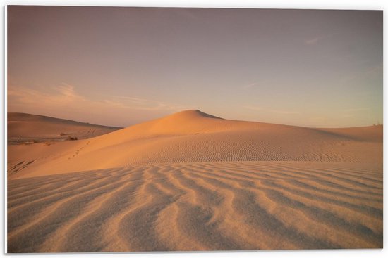 Forex - Woestijn Tijdens Zonsondergang - 60x40cm Foto op Forex