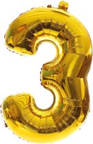 SET VAN 5 folieballon goud cijfer | STEL ZELF SAMEN van 0 tot 9 | lucht en Helium | 80cm hoog | Feest | party | versiering | ballon | folie