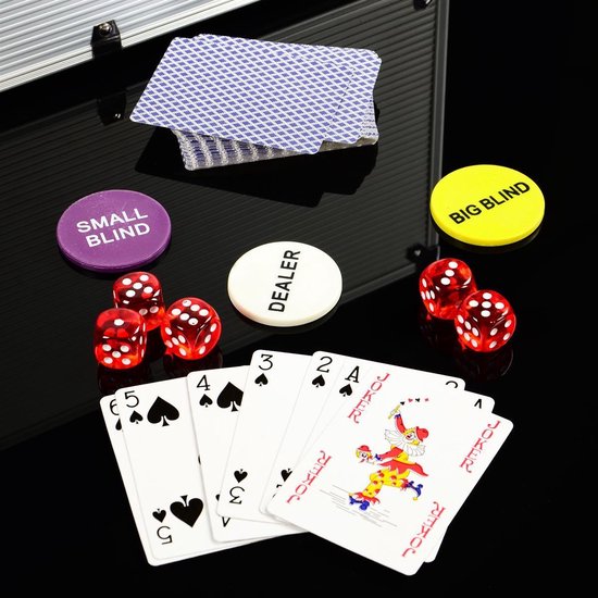 Thumbnail van een extra afbeelding van het spel OPRUIMING - Luxe Professionele Aluminium Casino Pokerkoffer Trolley Pokerset 1000 Chips - Leuk Geschenk - VALENTIJN CADEAUTJE VOOR HEM - VALENTIJN GESCHENK - VALENTIJN DEAL