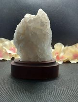 Bergkristal ruw - Houtenvoet - 9 x 6 x 11,5 cm