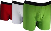 Hipperboo® Bamboe Onderbroeken - Maat M - 3 paar - Ondergoed - Boxershort - Rood/Wit/Groen