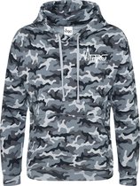 FitProWear Camouflage Hoodie Grijs - Maat XXL / 2XL - Unisex - Trui - Hoodie - Sweater - Sporttrui - Trui met capuchon - Camouflage trui - Katoen/Polyester - Trui mannen - Trui vro