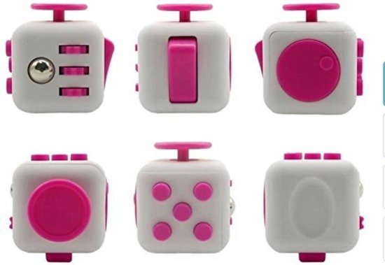 Thumbnail van een extra afbeelding van het spel Fidget Cube tegen Stress - Fidget Toys - Pop It - Speelgoed Jongens - Speelgoed Meisjes - Roze - fidget - friemelkubus