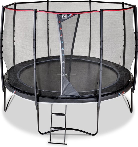 EXIT PeakPro Trampoline ø305cm - Op Poten - Rond - Trampoline Buiten - Voor Kinderen - Zwart