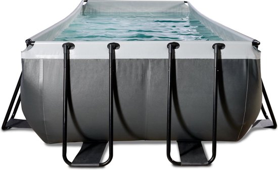 Piscine EXIT Black Leather 400x200x122cm avec pompe filtrante - noir