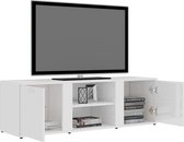vidaXL - Tv-meubel - 120x34x37 - cm - bewerkt - hout - hoogglans - wit