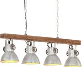 vidaXL Plafonnier Industriel E27 Bois de manguier Argenté VDXL_320521