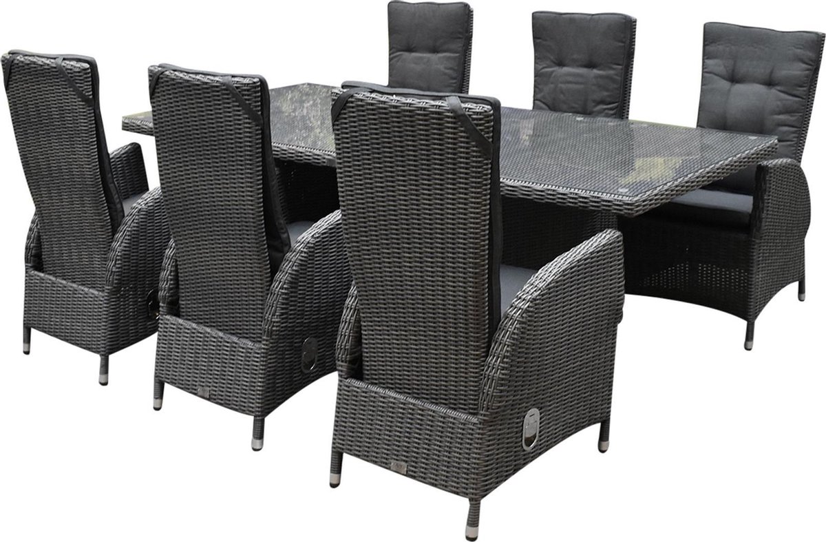 Menorca dining tuinset 220x100xH77 cm verstelbaar antraciet