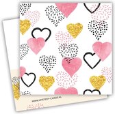 Mystery Card Valentijn Card & grote LOVE ballon - Valentijnskaart met geheime (video)boodschap en goudkleurige LOVE ballon