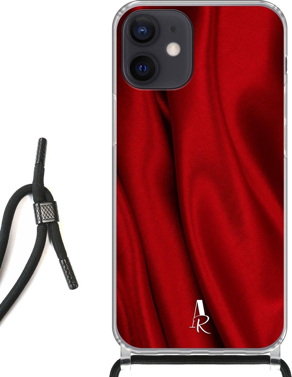iPhone 12 Mini hoesje met koord - Crimson Satin