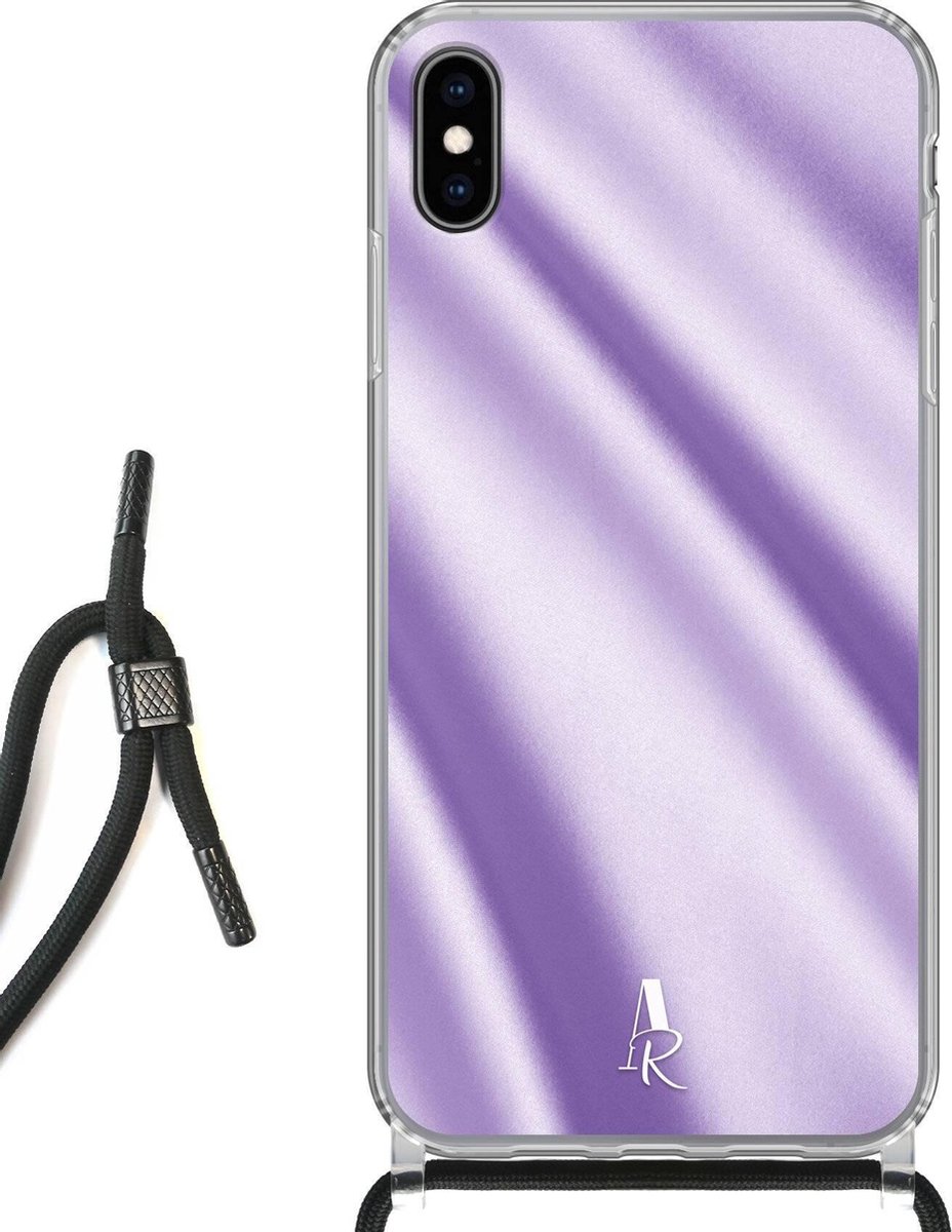 iPhone Xs Max hoesje met koord - Lavender Satin