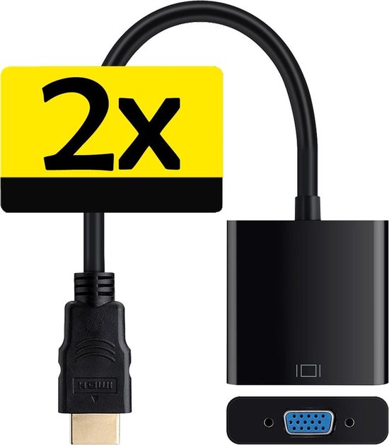 HDMI naar VGA Adapter Kabel Omvormer VGA Converter 1080p HD - 2x | bol.com