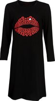 Temptation  Dames Bigshirt nachthemd slaapkleed Zwart TPNGD2901A - Maten: M