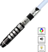 Premium Sabre Laser - RGB 11 Colors - Lightsaber - Laser Sword - Dueling Lightsaber - FX Saber Sound - Metal Hilt - 115 CM - Noir et Gris