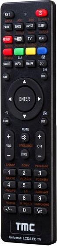 Burgerschap Kolibrie onszelf TMC Smart Universele TV afstandsbediening (Netflix & YouTube Knop) TMC  Universal TV... | bol.com