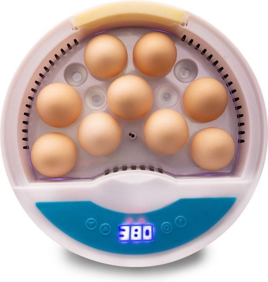 Broedmachine 9 eieren - met geïntegreerde LED schouwlampen - Merkloos